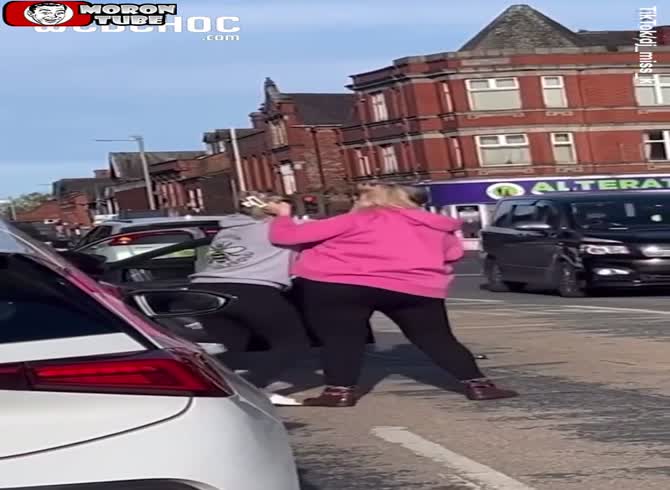 Video :A violent altercation between two moms following school